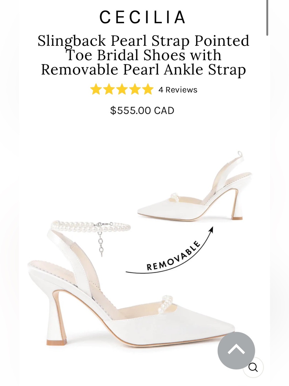 *NEW* Bella Belle Cecilia Ivory Pearl Slingback Bridal Heels 7.5 USA - Picture 9 of 13